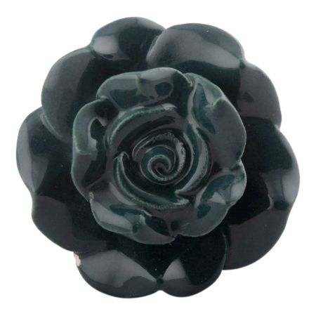 Forest Green Big Rose Ceramic Flower Dresser Knobs Online